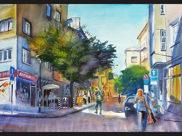 A street with the aroma of afternoon coffee